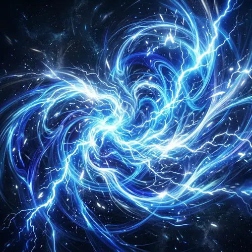 Vibrant Abstract Electricity - Potent Energy in Blue and White