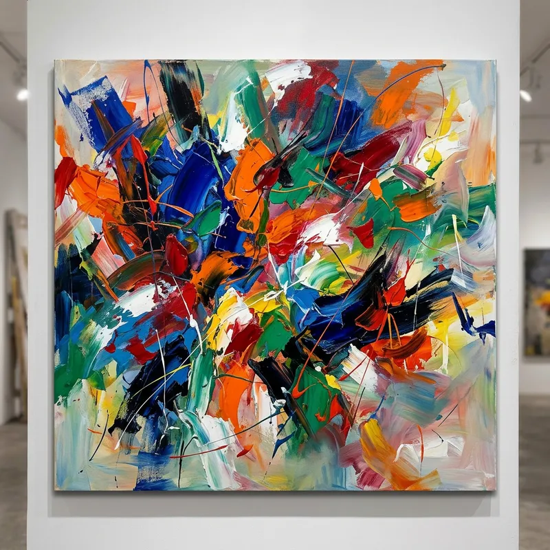Vibrant Abstract Painting of Emotion and Energy