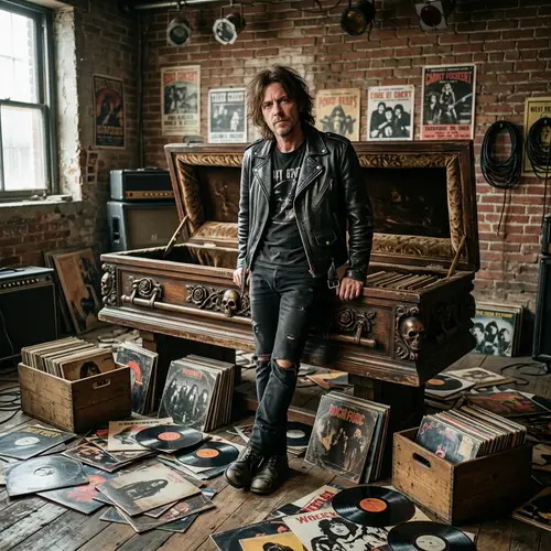 Iconic Rock Musician by Coffin | Vintage Vinyl Records Scene