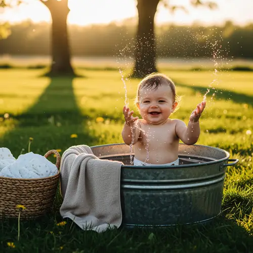Bathing Baby in Cloth Diapers: Outdoor Tips