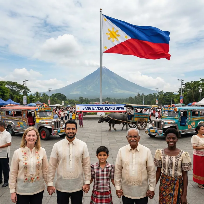 Philippines Nationalism: Unity, Flag, Jeepney, Carabao Philippines Nationalism: Unity, Flag, Jeepney, Carabao