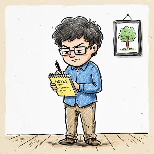 Raymod - Doodle Character with Fluffy Hair & Glasses