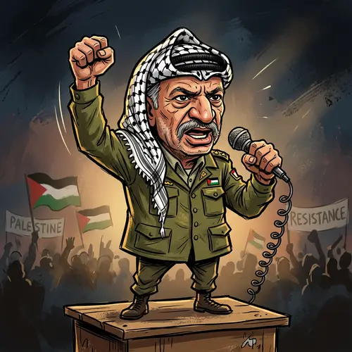 Yasser Arafat Cartoon Caricature Artwork