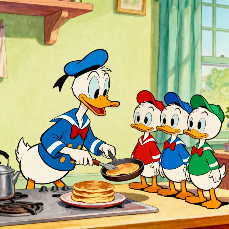 Cooking Pancakes with Duck and Nephews | Disney Vibes