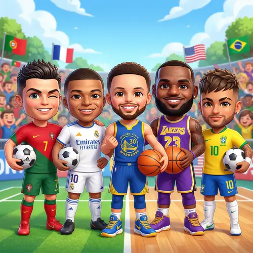 Cute Chibi Sports Stars: Ronaldo, Mbappé, Curry & More