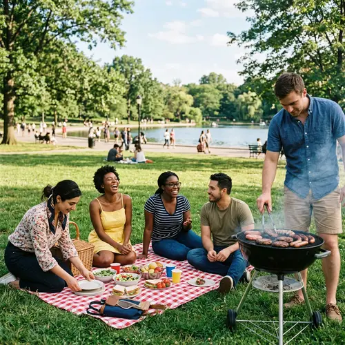 Diverse Group of Friends Enjoying a Day at the Park