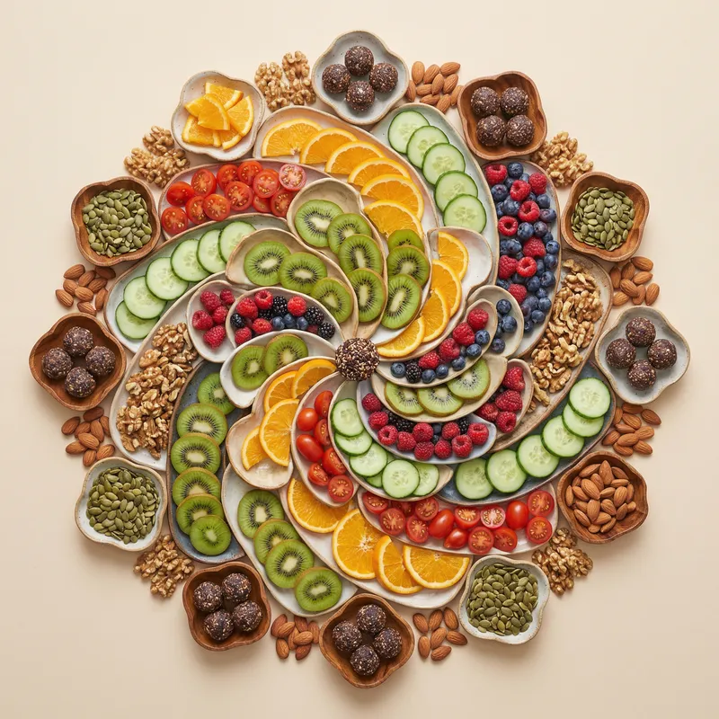 Abstract Vegan Snack Art Display