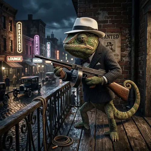 Chameleon Gangster | Unique Thompson Submachine Gun Pose