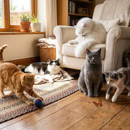 Delightful and Playful Cats in a Range of Colors