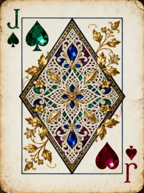 Elegant Antique Ace of Diamonds Playing Card Art