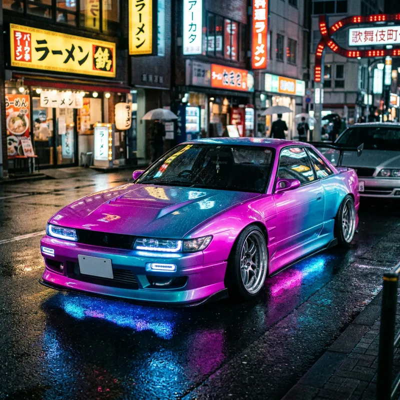 Neon Sports Car: Sleek & Stylish