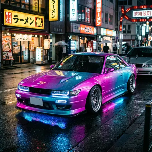 Neon Sports Car: Sleek & Stylish