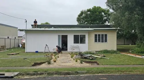 Cream Yellow Colonial Facade Design