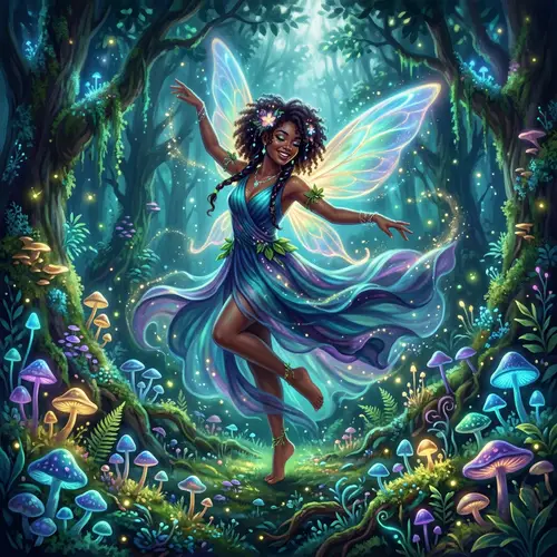 Enchanting Fairy Dancing in Luminescent Forest | Fantasy Art