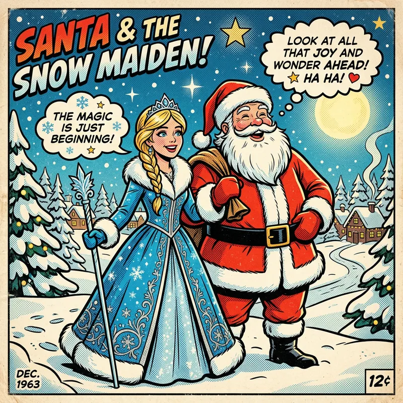 Santa Claus and Snow Maiden Pin Up Comic