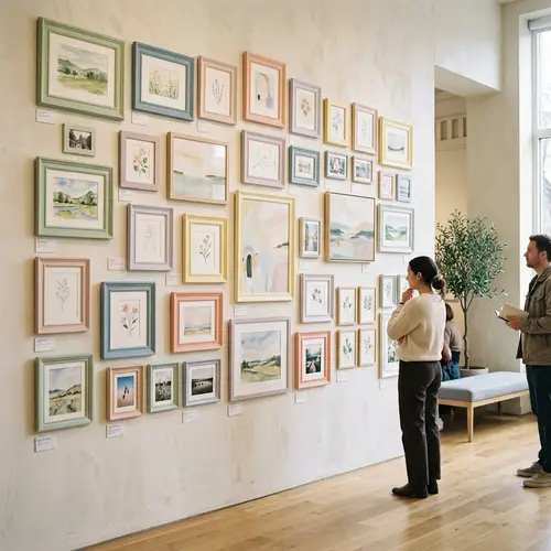 Artistic Gallery Wall | Peaceful Pastel Frames & Textured Background