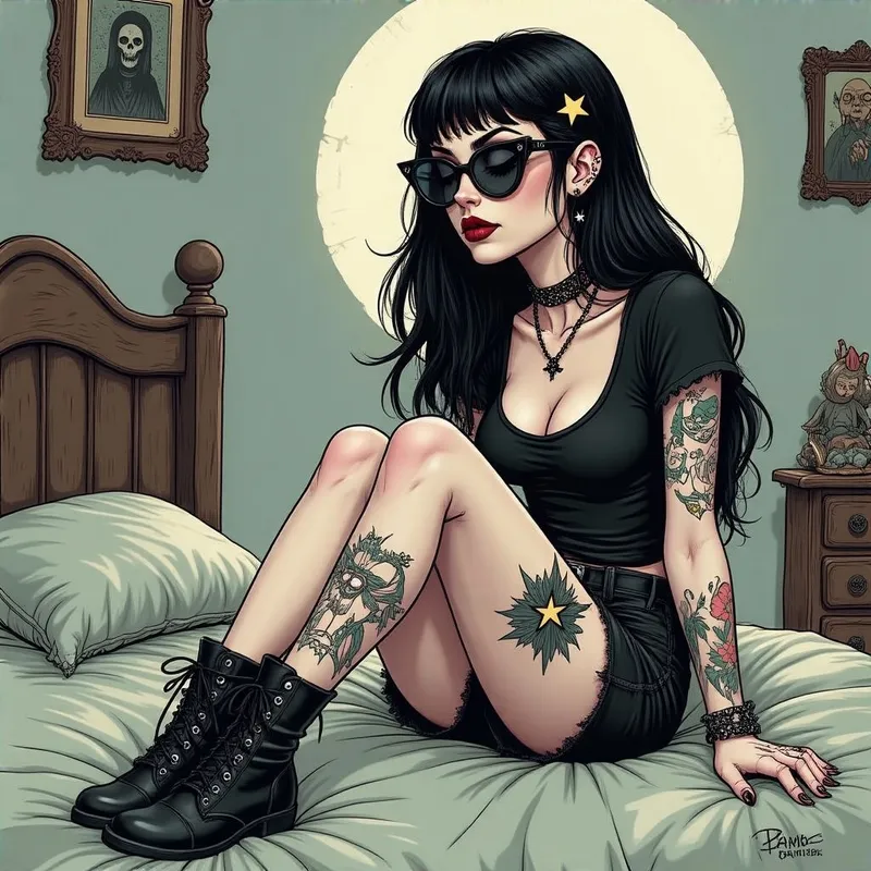 Gothic Woman in Vintage Comic Art