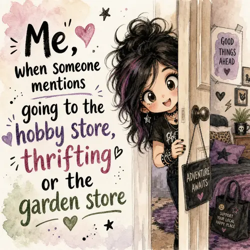 Quirky Chibi Rock Chick Quote Art Print