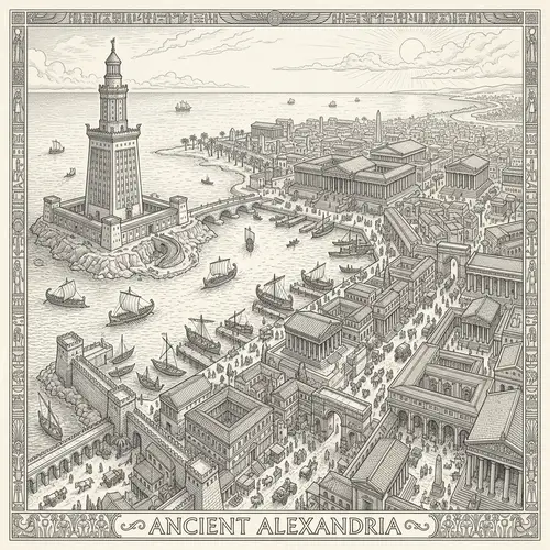 Coloring Book Page: Ancient Alexandria for Artists