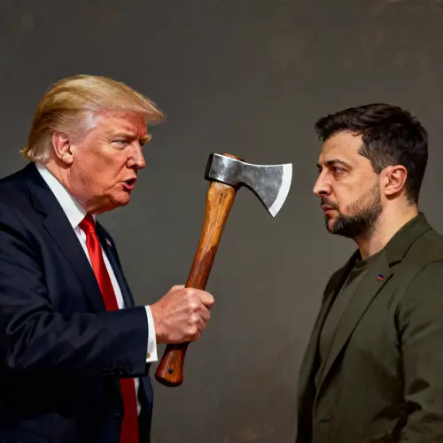 Trump Presents Tomahawk Hatchet to Zelensky
