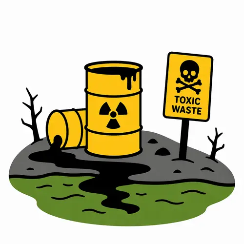 Toxic Waste Site Iconography - Simple Illustration