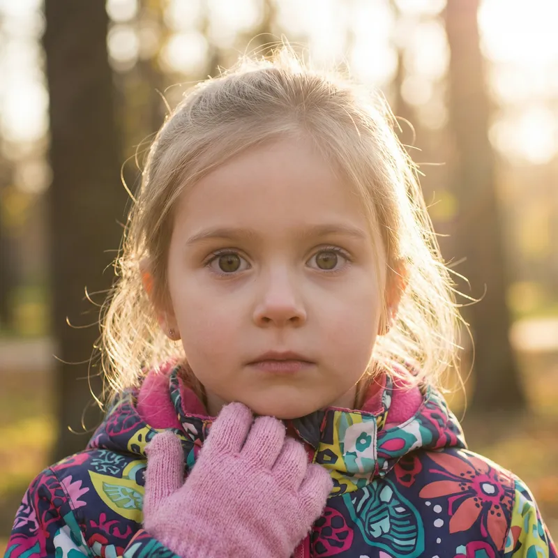 Captivating Young Girl in Vibrant Pink Glove