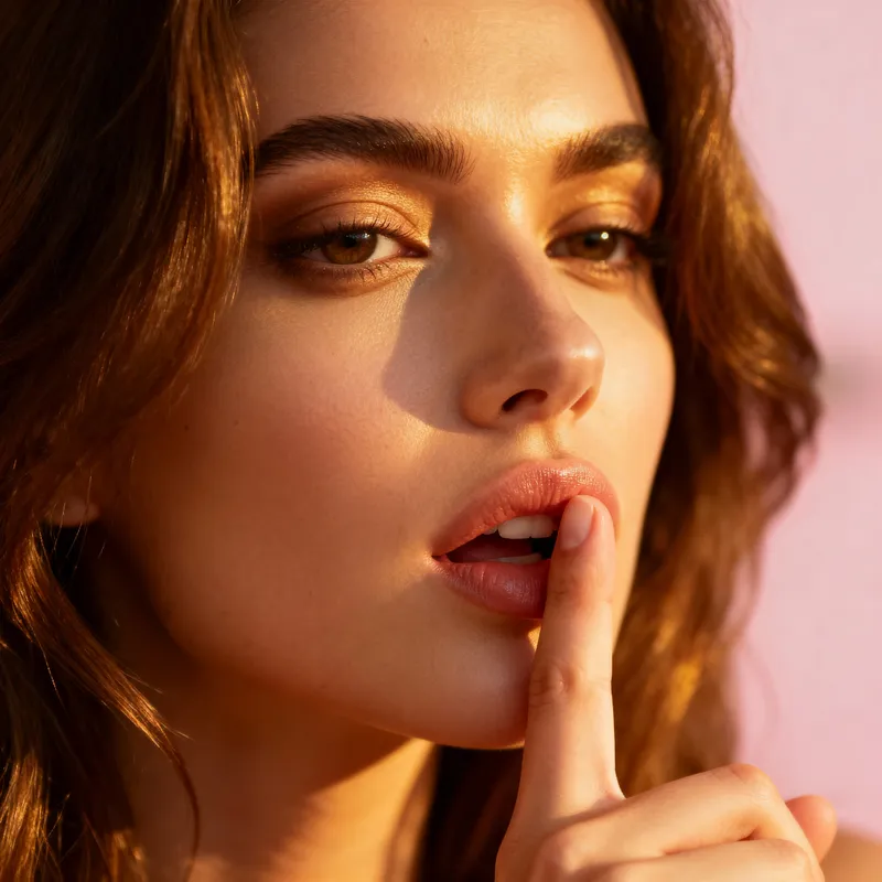 Sexy Brunette Woman Whispering Image Sexy Brunette Woman Whispering Image