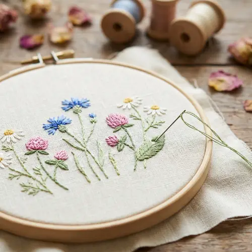 Hand-Embroidered Floral Fashion Collection