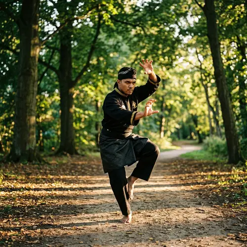 Pencak Silat Warrior in Traditional Attire | Intense Focus