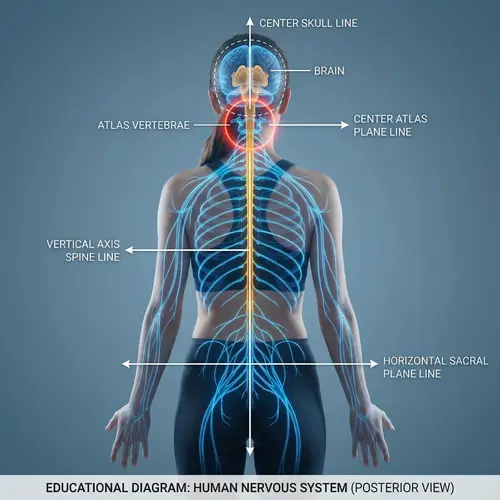 Human Nervous System Anatomy: Posterior View & Atlas Vertebrae