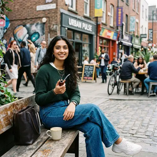 Stylish Modern South Asian Girl in Urban Fashion Scene