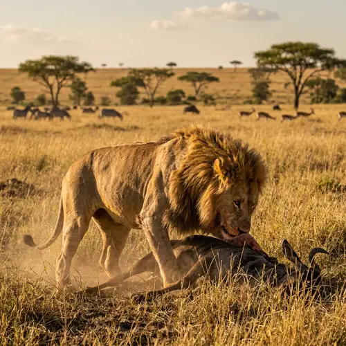 Majestic Lion in Golden Mane | King of the Jungle