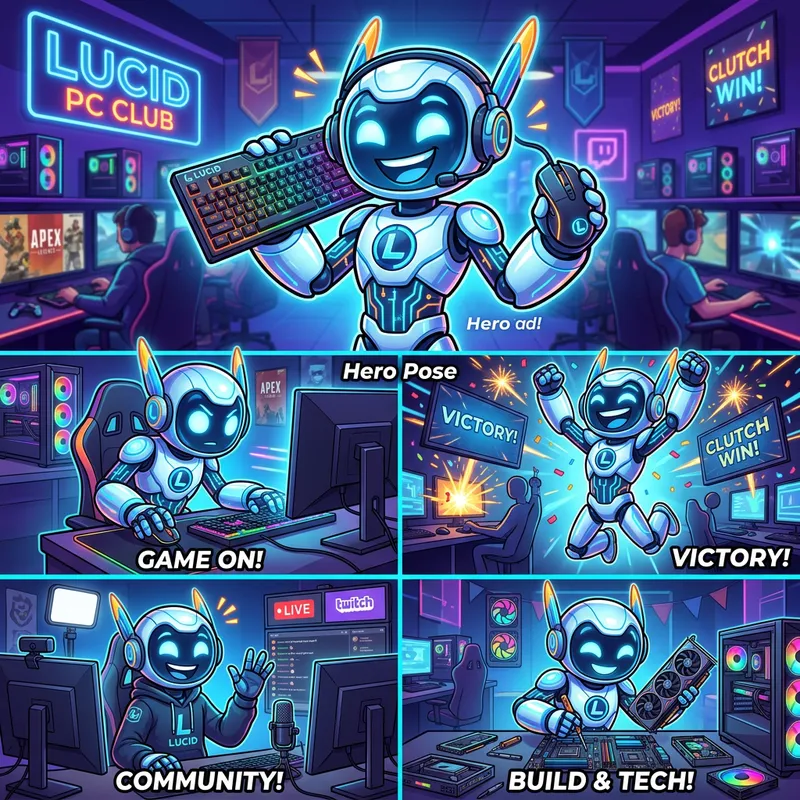 Lucid PC Club Mascot - Versatile Poses