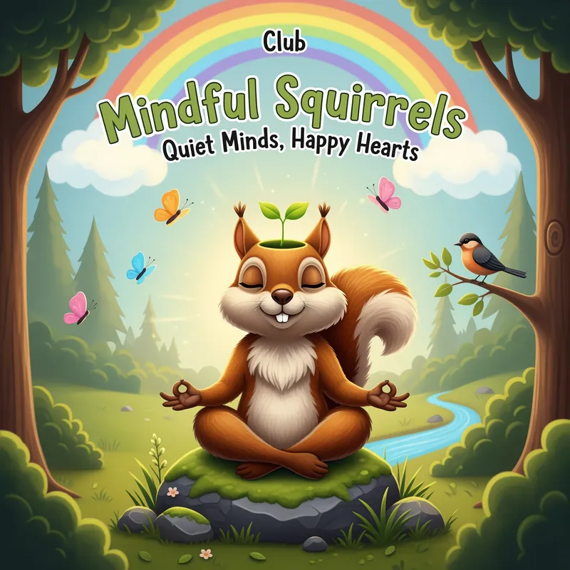 Mindfulness Club Mascot: Cartoon Squirrel Graphic