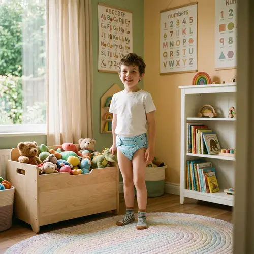 Playful Tall Boy in a Whimsical Room