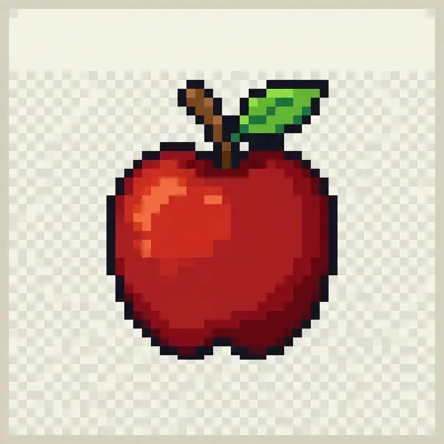 Pixel Art of Apple - Colorful Digital Artwork