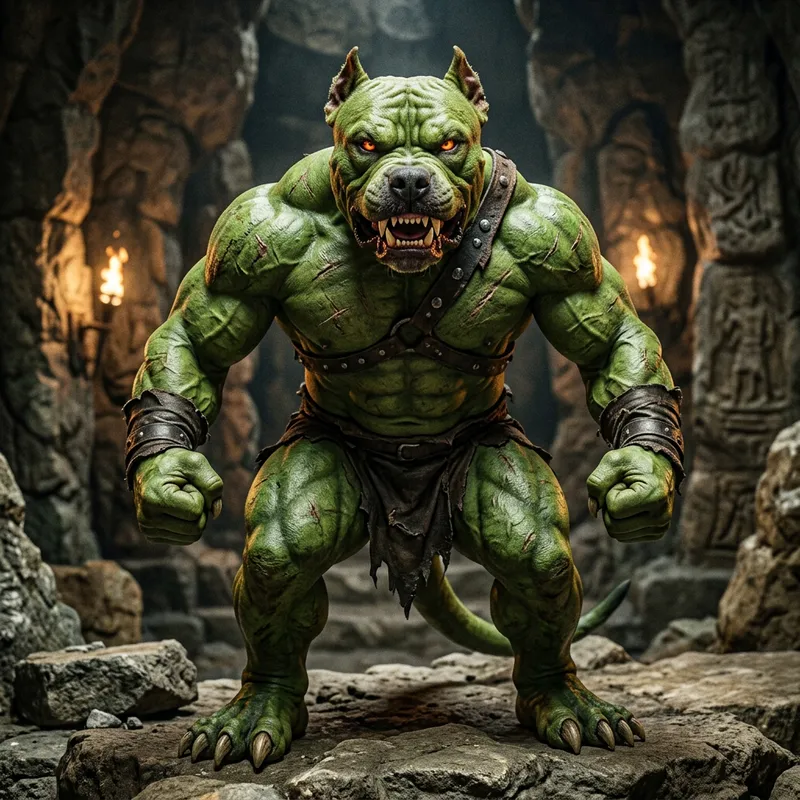 Strong Hulk exhibiting Pitbull-like behavior