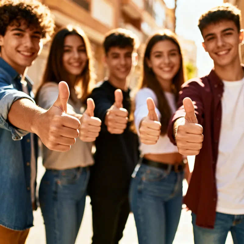 Thumbs Up: 5 People Cheer for the Camera