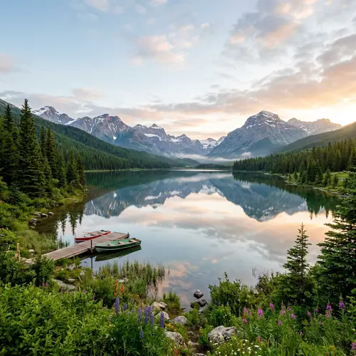 Tranquil Landscape Photography: Breathtaking Mountains & Peaceful Lake