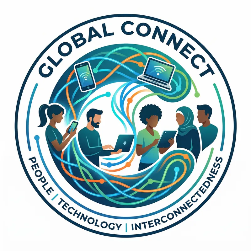 Interconnected Devices & People Logo Design