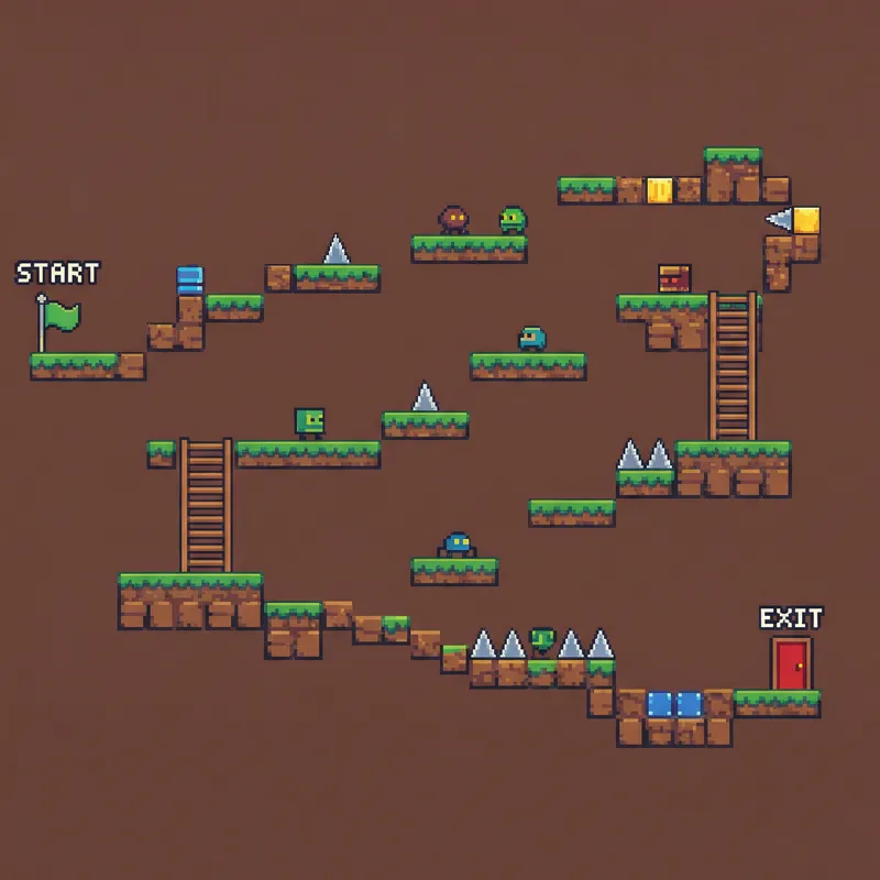 Pixel Art Platform Layout - Simple Design Guide