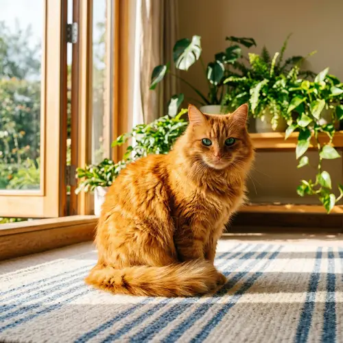 Medium-Sized Domestic Cat with Vibrant Orange Fur