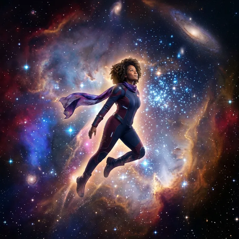 Black Woman Soaring: Celestial Empowerment Black Woman Soaring: Celestial Empowerment