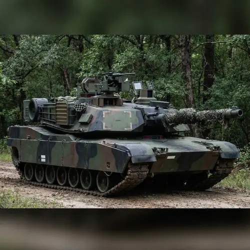 Forest Camo M1A2 Abrams Tank with Unique Features