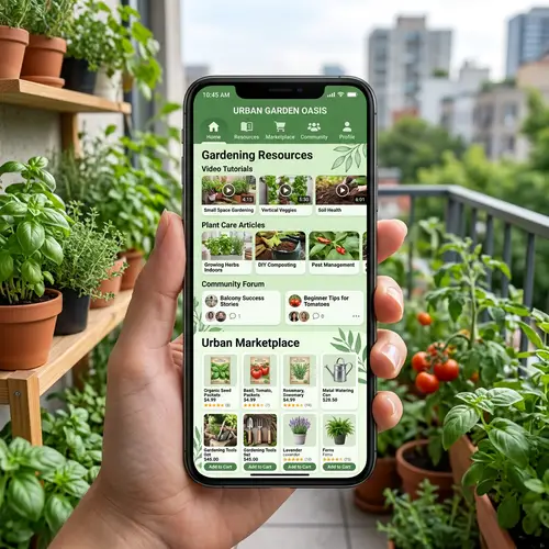 Urban Gardening App: Resources, Tutorials, Community & Marketplace