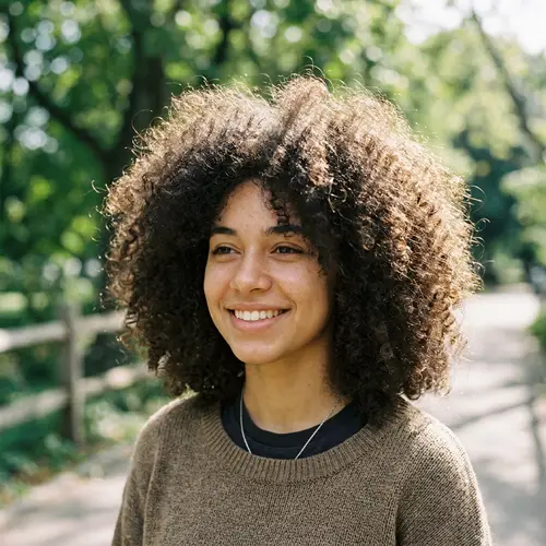 Girl with Extremely Curly but Frizzy Hair