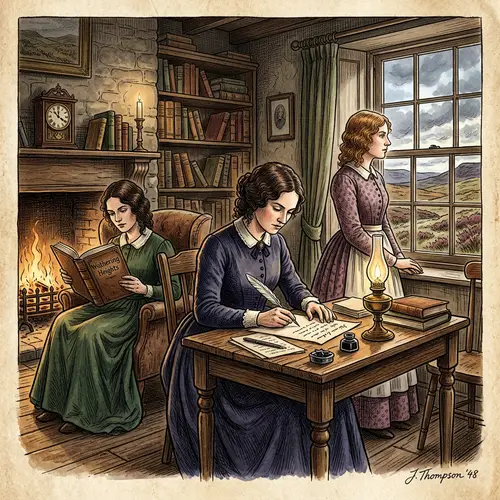 Bronte Sisters: Victorian Era Authors Illustration