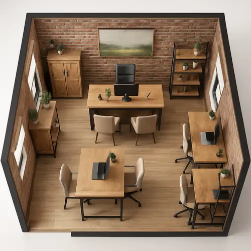 Stylish Workspace Design: Industrial & Farmhouse Styles