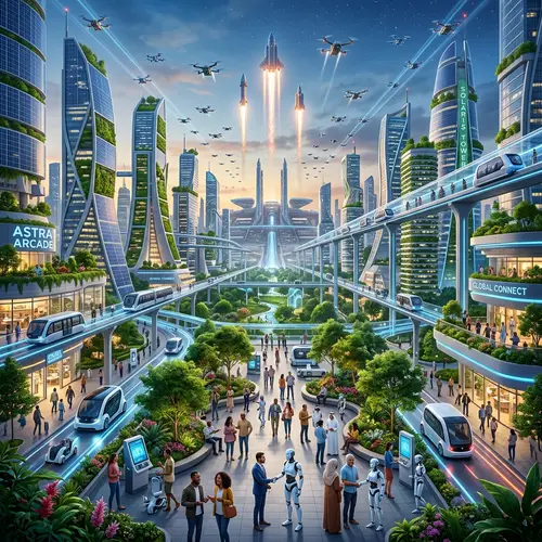 Future of Human Civilization: Vibrant Metropolis with Advanced Technology