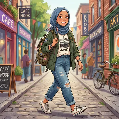 Adorable Tomboyish Woman in Stylish Hijab - Fashion Inspiration
